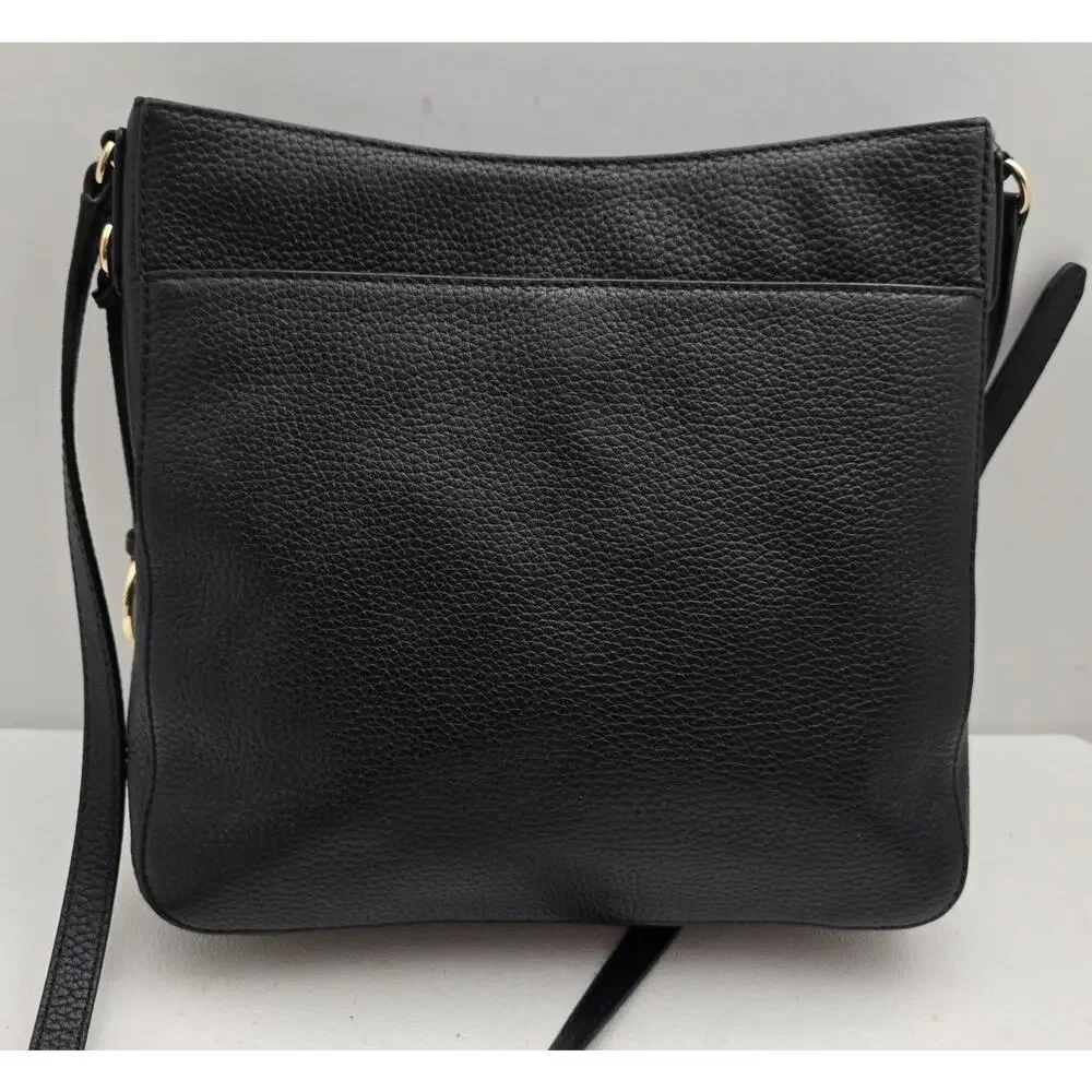 Michael Kors Jet Set Messenger Bag Black Leather Crossbody